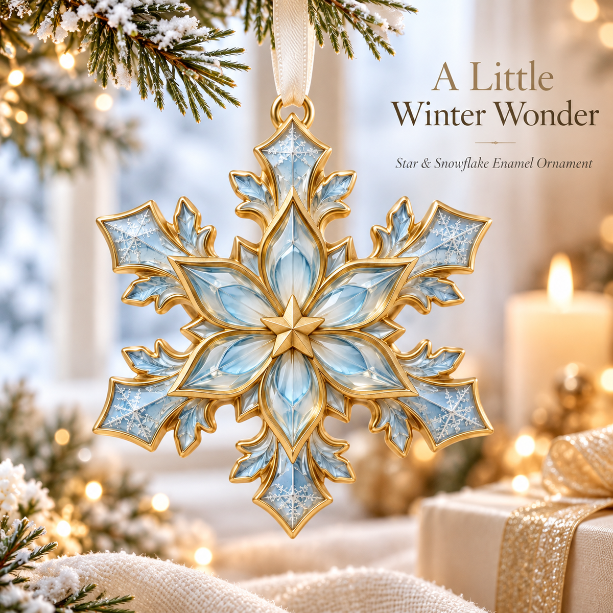 Winter Wonder Snowflake Star Ornament