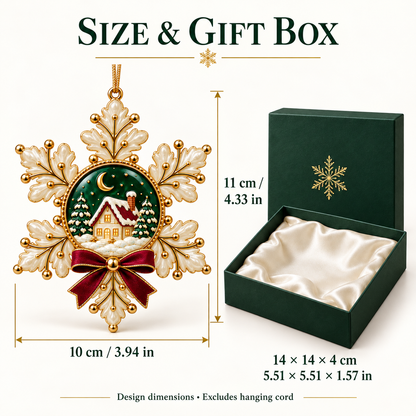 Winter Magic Christmas Ornament - Luxury Snowflake Cottage Keepsake