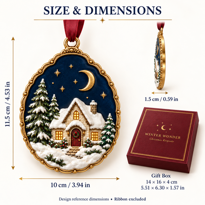 Winter Wonder Christmas Cottage Ornament - Luxury Snowy Village Keepsake