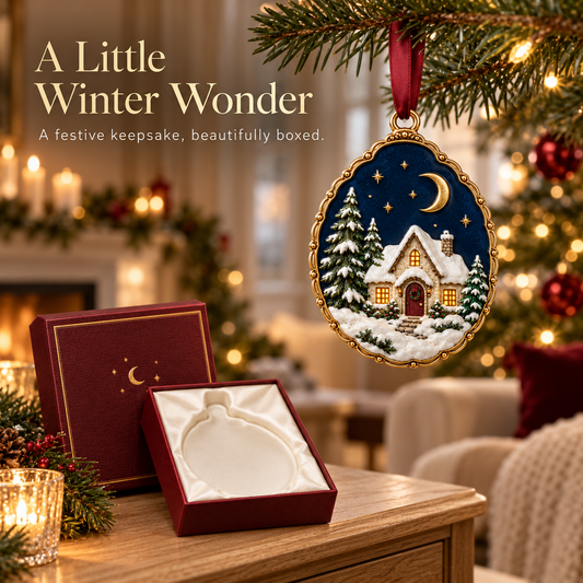 Winter Wonder Christmas Cottage Ornament - Luxury Snowy Village Keepsake